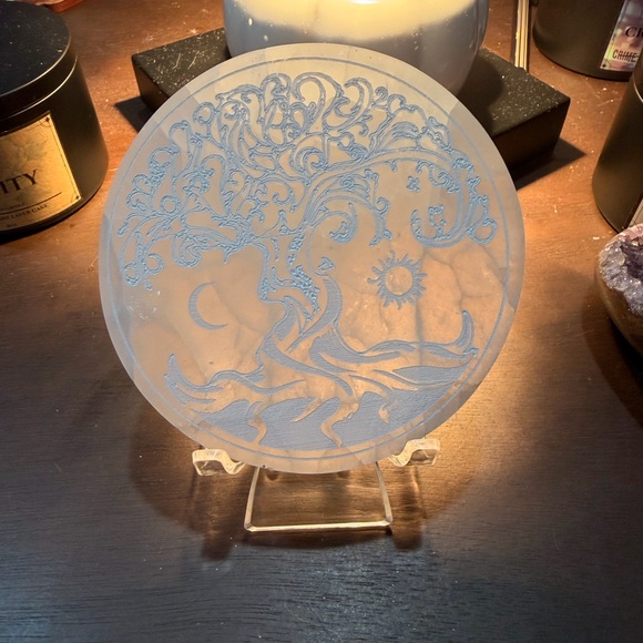 Selenite Tree of Life Charging Plate - Picture 3 of 4